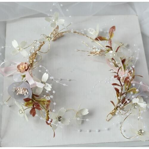 2021 Bride Metal Wedding Prom Party Hair Accessories Beading Flower Bridal Hair Vines Crown Bridesmaid Hair Jewelry Headpiece
