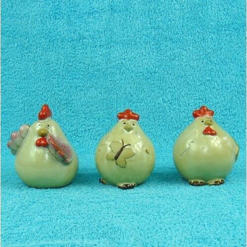 Cute Porcelain Chicken Figurines Abstract Ceramics Fowl Miniatures Tabletop Decor Art and Craft Trinket Ornament Accessories