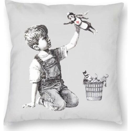 Game Changer Cushion Cover 45x45 Decoration 3D Print Banksy Street Graffiti Pop Art Throw Pillow for Car Double Side