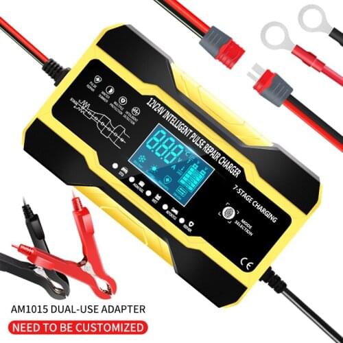 NEW 12V 10A 24V 5A Pulse Repair Charger with LCD Display, Motorcycle & Car Battery Charger,Automatic Smart Fast Battery Charger