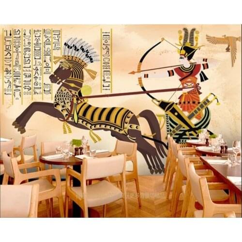 Beibehang wall papers home decor Individuality Egyptian mural Egyptian text decorative wallpaper background wall Home interior