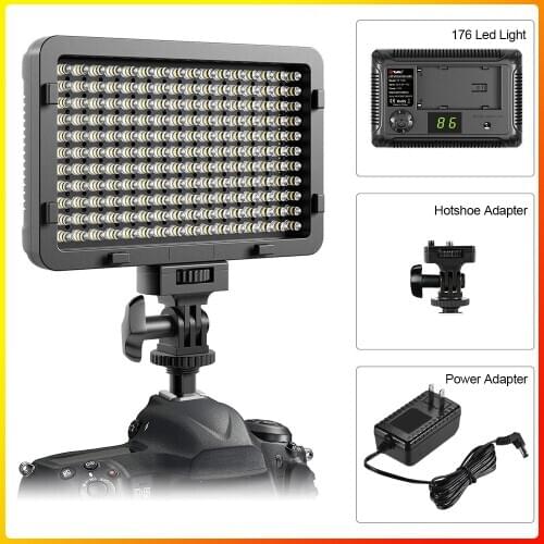 176 LED Video Light Photography Studio Light On Camera Light Video Conference light for canon nikon fujifilm DSLR Camera Vlog