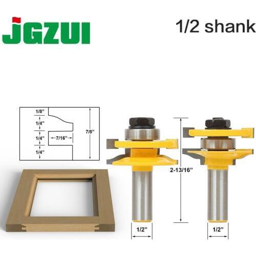 Ogee Rail & Stile Matched Set w/ 2 3/8" dia. Carbide Tipped Cutters, 1" bearing - 1/2" 12mm Shank door knife Woodworking cutter