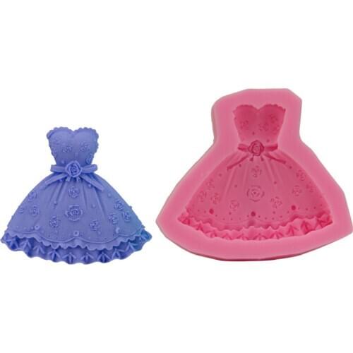 Wedding Dress Silicone Cake Mold Baking Tool Chocolate Mold Cake Decorating Baking Molds Sugar Paste Pastry Tools