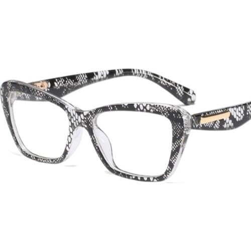Veshion Snake Skin Square Glasses Frames Men Women Optical Fashion Computer Glasses