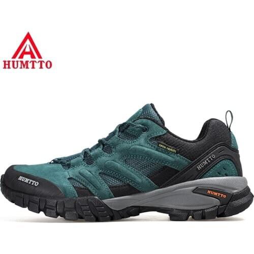 HUMTTO Waterproof Genuine Leather Mountain Boots Hiking Shoes For Men Outdoor Trekking Shoes Breatable Light Men Sports Sneakers