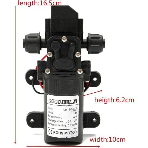 Water Pump Black Durable DC 12V 130PSI Agricultural Electric Micro High Pressure Diaphragm Water Sprayer Car Wash 12 V
