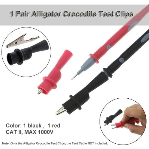 1Pairs Alligator Crocodile Test Clips Clamps for Multimeter Tester Probe Insulated Crocodile Test Clip Connector Testing Meter