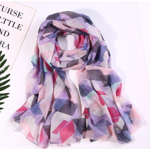 2020 New Women Soft Rhombus Print Scarves Shawls Wrap Geometry Print Scarf Hijab 7 Color Wholesale 10PCS/LOT Free Shipping