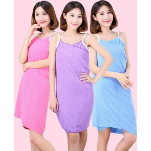 HELLOYOUNG Microfiber Women Bath Towel Wearable Beach Towel Soft Beach Wrap Skirt Super Absorbent Bath Gown