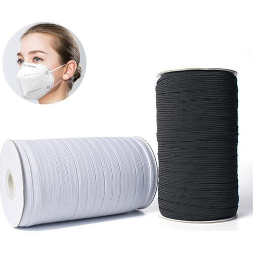 3mm 5mm 6/8/10/12/14mm 1 Roll Masks Elastic Bands White Black DIY Handmade Sew Materials Elastic Band for Sewing DIY Mask Craft