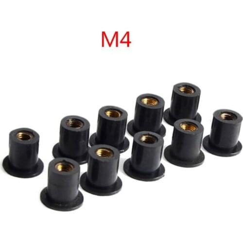10pcs M4/M5/M6 Rubber Well Nuts Blind Fastener Windscreen Windshield Fairing Cowl Fastener Accessories for Motorcycle
