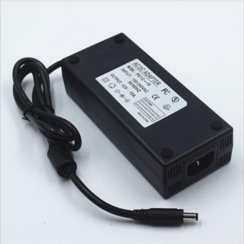 120W 12V10A 100-240Vac input Lighting transformer ,led power supply ,CE FCC Listed 12VDC strip driver with 5.5*2.1 ,5*5*2.5 port