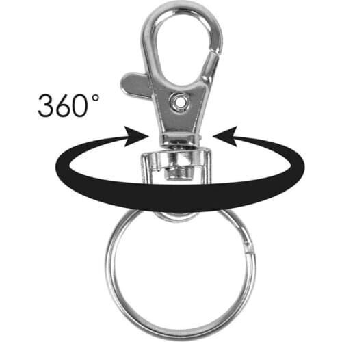 20 Pcs Key Chain Hook with Key Ring Set for Lanyard Jewelry Making (20 Pcs Lobster Clasp + 20 Pcs Separate Key Ring)