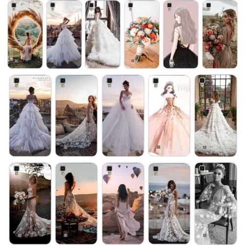 208FG Luxury Wedding Dress Girl gift Soft Silicone Tpu Cover phone Case for LG X Power 2 K50 Q60 K10 Case
