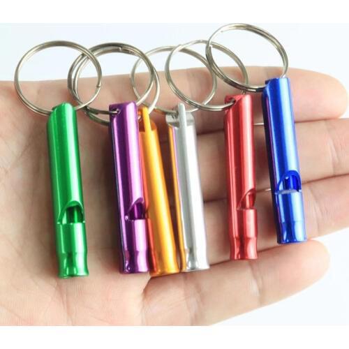 4pacs Small aluminum alloy whistle lifesaving whistle psk outdoor survival fire whistle outdoor training whistle