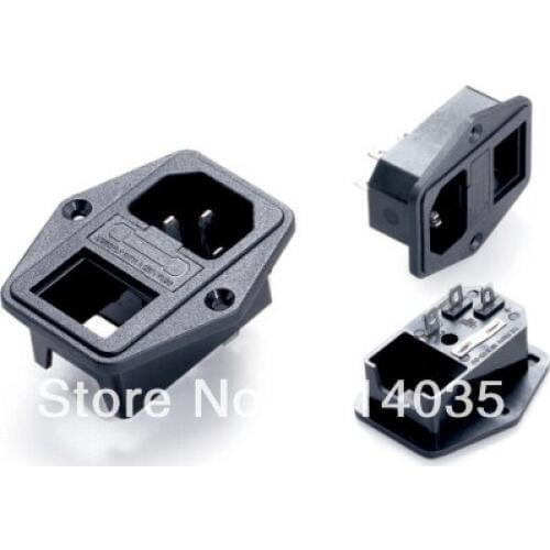 50 pcs/lot SS-8B-3 UPS Power Outlet AC socket SS-8B-3 IEC INLET with Single Fuse Holder SWITCH Copper CE