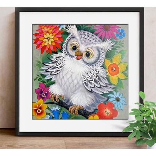Diy Diamond Painting Cartoon Owl Baby Cross Stitch Colorful Diamond Embroidery Flowers Around Home Decor Children Gift