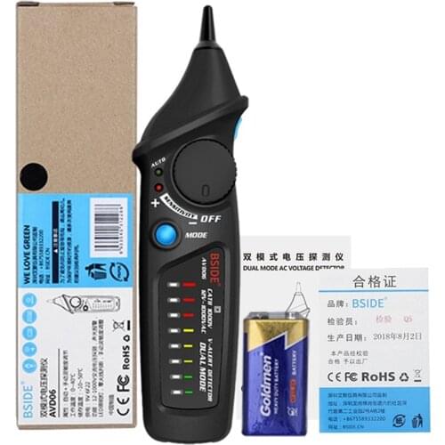 Non-Contact Voltage detector indicator BSIDE AVD06 Profession Smart test pencil Live/phase wire Breakpoint NCV Continuity Tester
