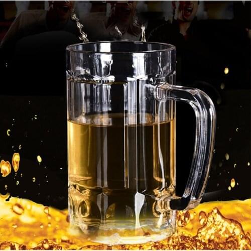 Large Capacity Acrylic Beer Mug Glass Transparent Plastic Anti-drop Bar Glass 400-600ml Juice Cup Draught-beer Cup