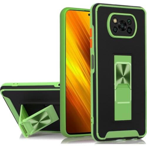 Luxury Car Magnetic Kickstand Phone Case For Xiaomi Poco X3 Nfc M3 F3 Pro Max Anti-fall Protection Armor Shockproof Back Cover