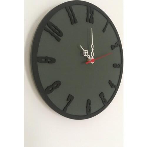 North Designed Mold Green Black Decorative Wall Clock 30 Cm