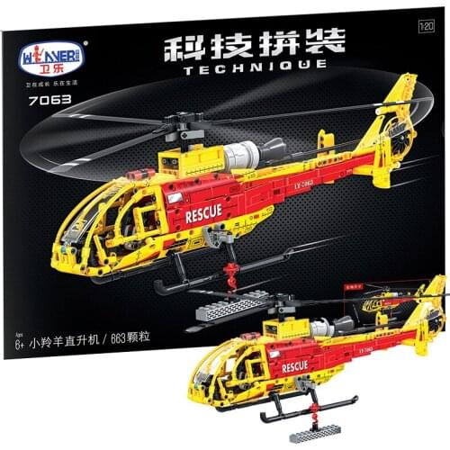 MOC City Duiker Rescue Helicopter 663pcs High-tech Helicopter DIY Creator Model Building Blocks Bricks Toys For Kid Gift juguete
