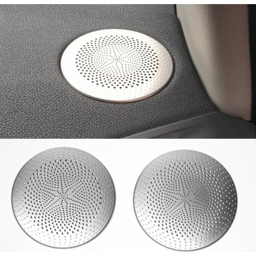 2pcs stainless steel interior A column speaker cover audio sound decorative trim for Renault Megane 3 III Fluence Samsung SM3