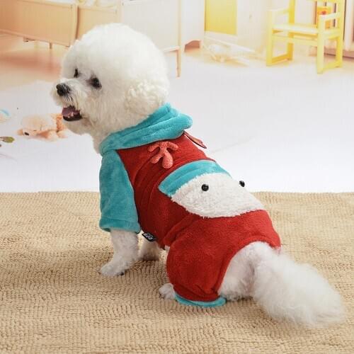 Winter Pets Clothing Cute Cartoon Snowman Warm Dog Jumpsuit Dog Coat Cat Outfit Chihuahua Teddy Dog Clothes Ropa Para Mascotas