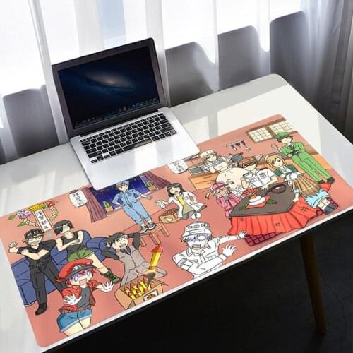 Cells At Work Mousepad Gamer Rug Gaming Keyboard Pad Mouse Keyboards Accessories Table Mat Deskpad PC Gamer Cabinet Deskmat big