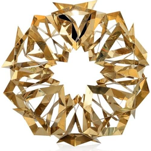 Hotel lobby model room creative metal stainless steel geometric ornaments crafts simple home soft decorations