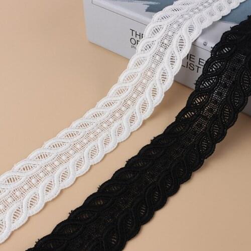 3 Yards Wave Small Side African Lace Fabric Ribbon Hollow for Sexy Pajamas Underwear Accessories Eyelash Lace Trims