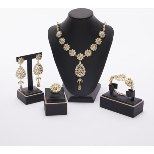 Morocco hot selling accessories wedding jewelry set for women fashion jewelry set copper high quality jewelry set