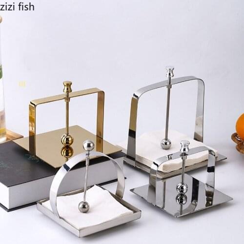 Minimalist Tissue Box Holder Creativity Metal Tissue Boxes Press Paper Rack Dinner Table Napkin Holder Paper Towel Organizer Box