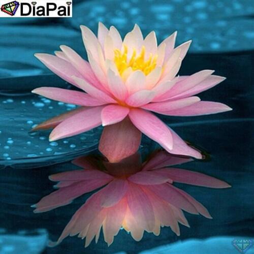 DIAPAI Square Round Drill 5D Diamond Painting Environmental Crafts Full Diamond Embroidery "Lotus scenery" Home decor A25707