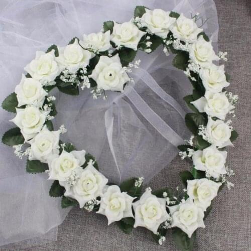 Heart-Shaped Rose Door Wall Hanging Wreaths Wedding Festival Decoration Road Lead Rose Flower Wreath Festival Supplies