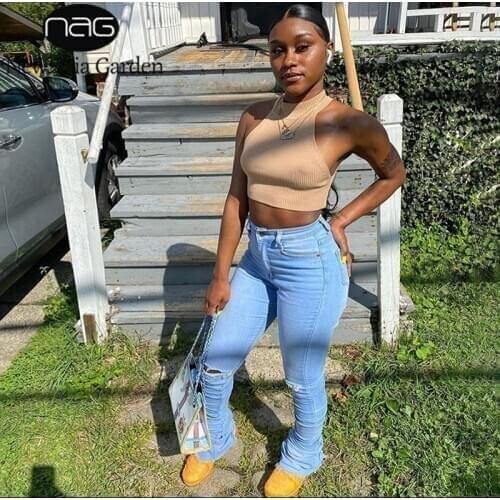 Женские высокие джинсы NewAsia Garden China At AliExpress