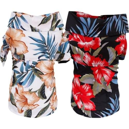 Dog Printed Beach Shirt Pet Summer Clothes For Dog Short Sleeve Clothing Thin T-shirt Costume Pet Clothing For Cat Chihuahua