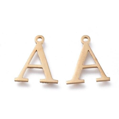 20pcs 304 Stainless Steel 26 Letter Charms Greek Alphabet A~Z Charm pendants for necklace jewelry making DIY Decor