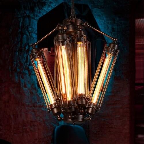 Loft retro industrial pendant lights heavy metal punk decorative lamp dining room bar restaurant Edison hanging lights lighting