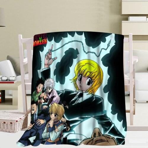 Custom HUNTERxHUNTER Blankets Travel Sofa Coral fleece fabric Blankets Soft Fluffy Warm 56x80inch 50X60inch 40X50inch