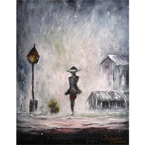Superb Artist Hand-painted High Quality Modern Abstract Landscape Oil Painting On Canvas Abstract Grey Woman Oil Painting