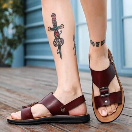 Sandalet Erkek Sandale Ete Homme Summer Sandals Men Sandalias Hombre Cuero Outdoor Sandles For Verano Para Slide Sandalle