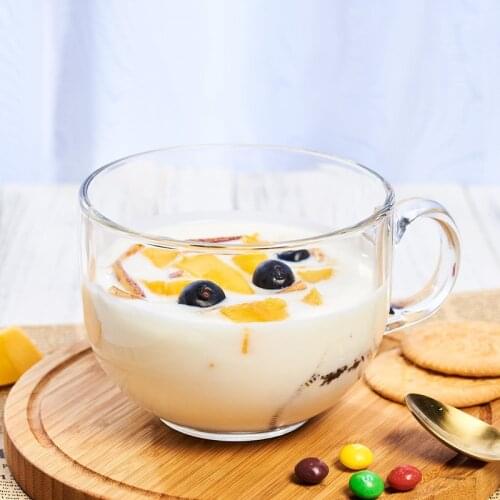 Glass milk tea cup 450ml large breakfast milk cup flower tea cup coffee cup color box sailor moon bottle