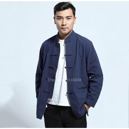 Traditional Chinese Tang Suit for Man Kung Ku Bruce Lee Clothes Reversible Oriental Tai Chi Jacket Banquet Performance Uniform