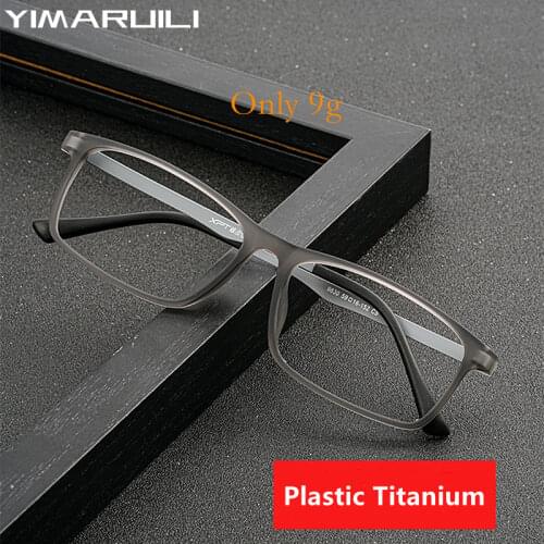 Mens Ultralight Plastic Titanium Retro Myopia Glasses Frame Comfortable Square Optical Prescription Large Glasses Frame 9830