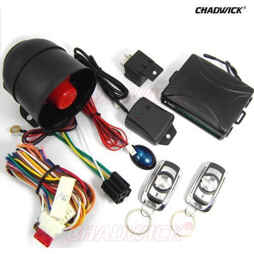 Universal one Way Vehicle Car Alarm System Protection Security Keyless Entry Siren 2 Remote Control hot 8133 CHADWICK metal key