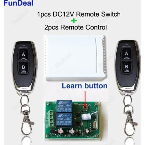 433Mhz Universal Wireless Remote Control Switch DC12V 2CH Relay Receiver Module and 2pcs 4 Channel RF 433 Mhz Remote Transmitter