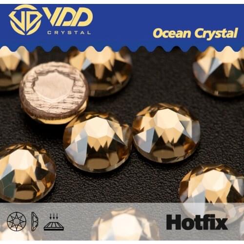 VDD 2088 Hot Fix Ss4-ss30 Hotfix Crystal In Flowers Crystal Stone For Clothes Diy Diamond Party Dresses Crystal Golden Shade