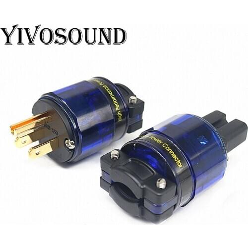 Yivosound Audio Grade DIY Gold Plated I.E.C Connector High Performance 2pole 3 wire Grounding US AC power plug